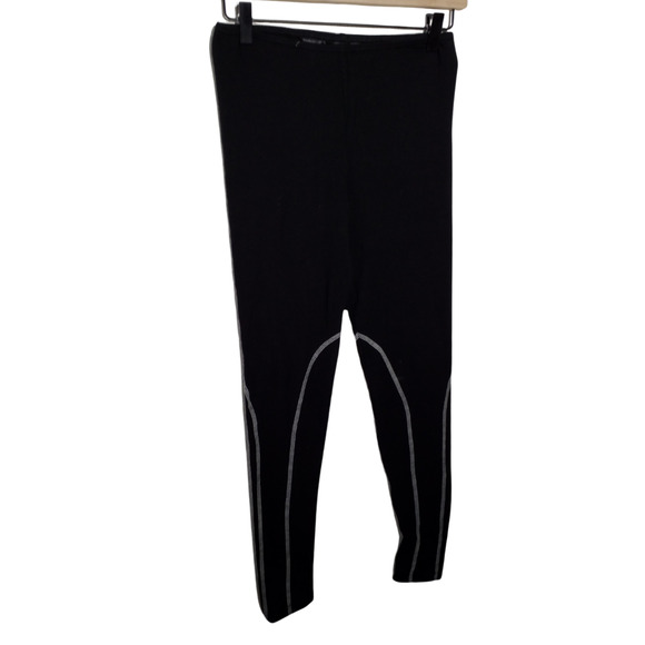 Norma Kamali Womens Black Leggings Size XS Cotton Blend Stretch Mid Rise - Picture 3 of 6